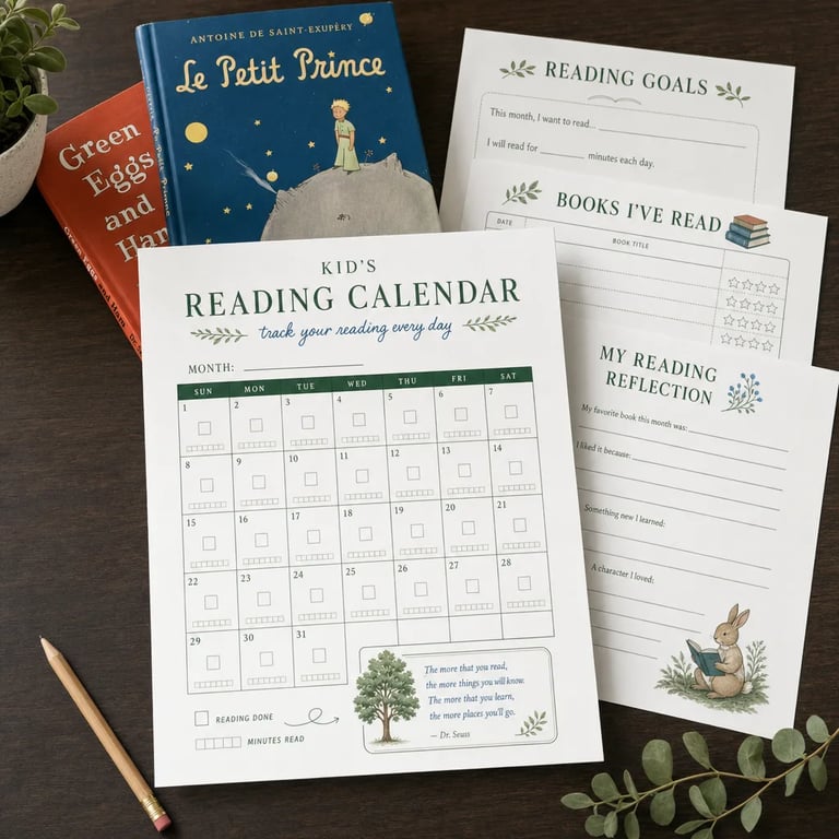 Kids' Reading Calendar (Free PDF)